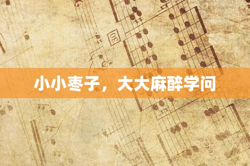 小小枣子，大大麻醉学问