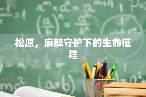 松原，麻醉守护下的生命征程