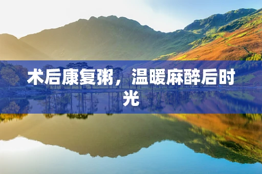 术后康复粥，温暖麻醉后时光