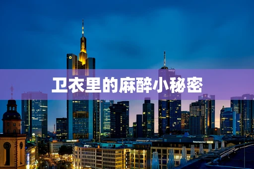 卫衣里的麻醉小秘密