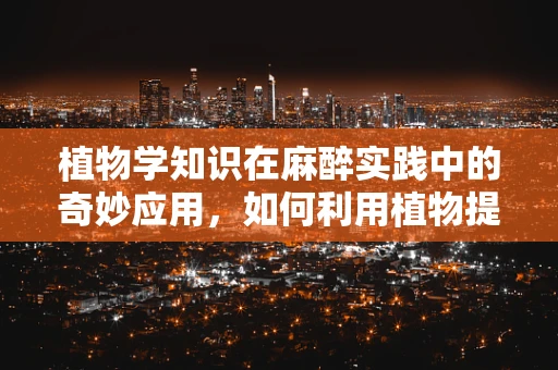 植物学知识在麻醉实践中的奇妙应用，如何利用植物提取物优化患者术前准备？