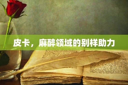 皮卡，麻醉领域的别样助力