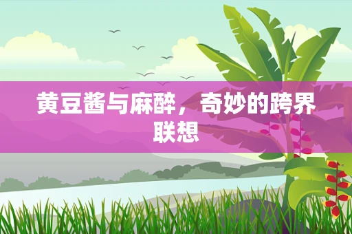 黄豆酱与麻醉，奇妙的跨界联想